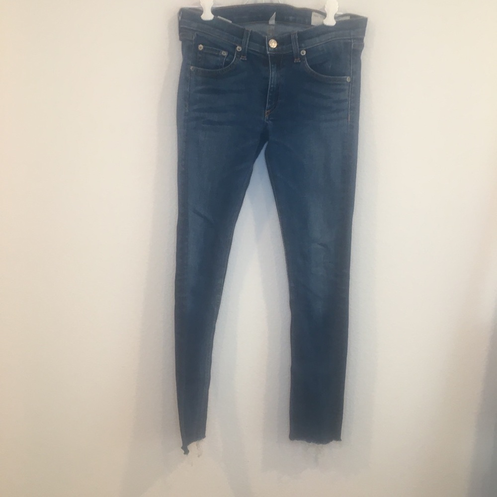 Rag & Bone skinny jeans size 27 raw frayed hemline